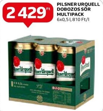 Auchan PILSNER URQUELL DOBOZOS SÖR MULTIPACK 6 x 0,5 l ajánlat