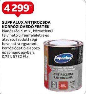 Auchan SUPRALUX ANTIROZSDA KORRÓZIÓVÉDŐ FESTÉK 0,75 l ajánlat