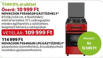 NOVACOOK F5S40G2R GÁZTŰZHELY 1 db
