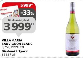 Auchan VILLA MARIA SAUVIGNON BLANC 0,75 l ajánlat