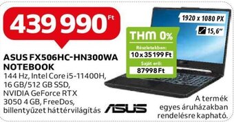 Auchan ASUS FX506HC-HN300WA NOTEBOOK 1 db ajánlat