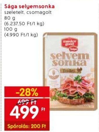 Spar Sága selyemsonka 80 / 100 g ajánlat