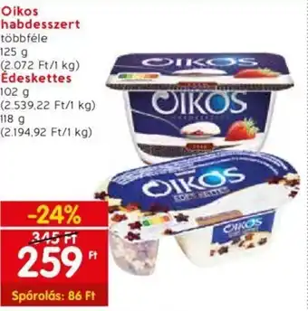 Spar Oikos habdesszert stb. 125 / 102 g ajánlat