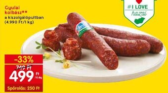 Spar Gyulai kolbász 10 dkg ajánlat
