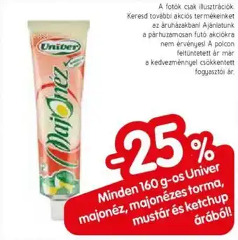 Spar Minden 160 g-os Univer majonéz, majonézes torma, mustár és ketchup árából! ajánlat