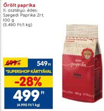 Spar Őrölt paprika 100 g ajánlat