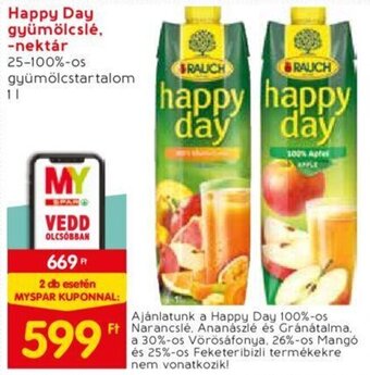 Spar Happy Day gyümölcslé, -nektár 1 l ajánlat