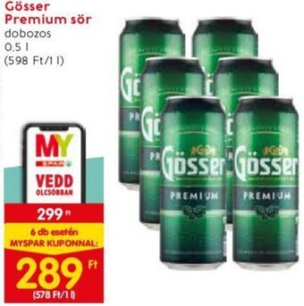 Spar Gösser Premium sör 0,5 l ajánlat