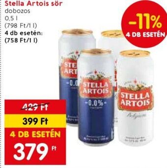 Spar Stella Artois sör 0,5 l ajánlat
