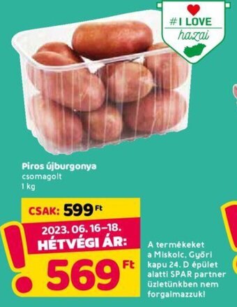 Spar Piros újburgonya 1 kg ajánlat