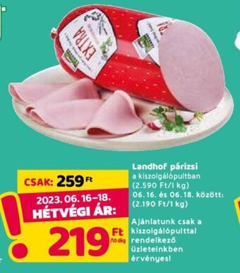 Spar Landhof párizsi 10 dkg ajánlat