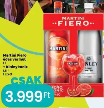 Spar Martini Fiero édes vermut 1 l + Kinley tonic 1,5 I ajánlat