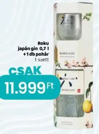 Spar Roku japán gin 0,7 l + 1 db pohár ajánlat