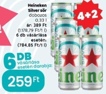 Spar Heineken Silver sör 0,33 l ajánlat