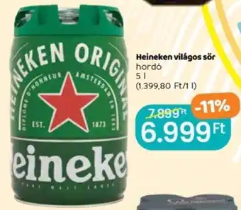 Spar Heineken világos sör 5 l ajánlat