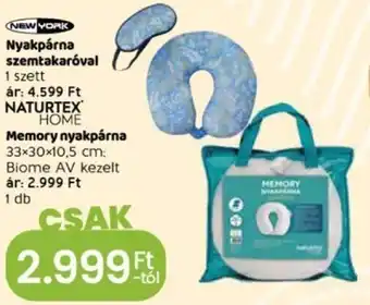 NEW YORK Nyakpárna szemtakaróval stb. 1 db / 1 szett
