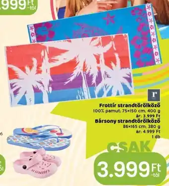 Spar Frottír strandtörölköző, Bársony strandtörölköző 1 db ajánlat