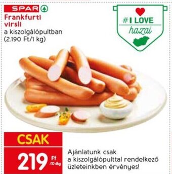 Spar SPAR Frankfurti virsli 10 dkg ajánlat