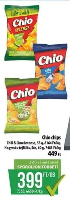 Coop Chio chips 55 / 60 g ajánlat