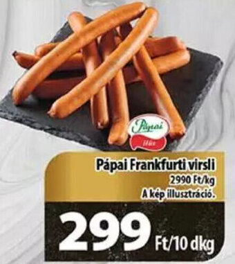Coop Pápai Frankfurti virsli 10 dkg ajánlat