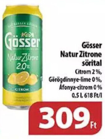 Coop Gösser Natur Zitrone sörital 0,5 l ajánlat