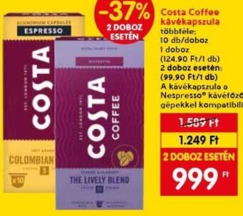 Spar Costa Coffee kávékapszula 10 db ajánlat