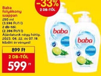 Spar Baba folyékony szappan 250 ml ajánlat