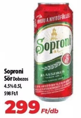 Coop Soproni Sör 0,5 l ajánlat