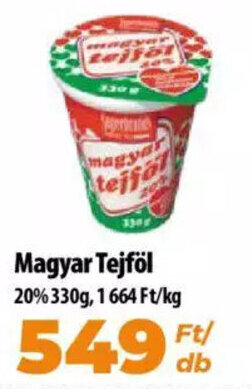 Coop Magyar Tejföl 330 g ajánlat