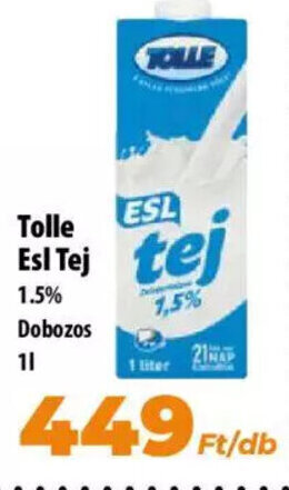 Tolle Esl Tej 1 l