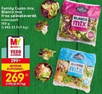 Spar Family Gusto mix, Blanco mix friss salátakeverék 150 g ajánlat