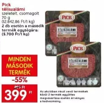 Spar Pick téliszalámi 70 g ajánlat