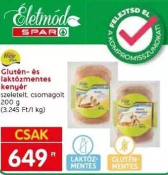 Spar Glutén- és laktózmentes kenyér 200 g ajánlat
