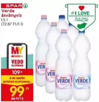 Spar SPAR Verde ásványvíz 1,5 l ajánlat