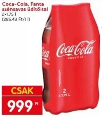 Spar Coca-Cola, Fanta szénsavas üdítőital 2 x 1,75 l ajánlat