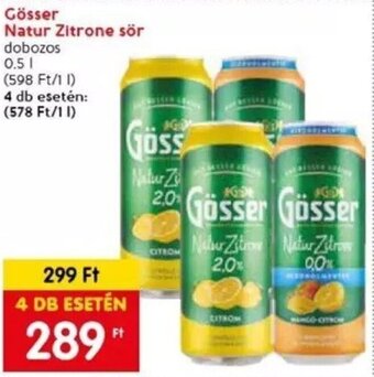 Spar Gösser Natur Zitrone sör 0,5 l ajánlat