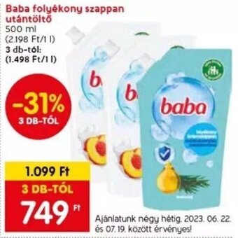 Spar Baba folyékony szappan utántöltő 500 ml ajánlat