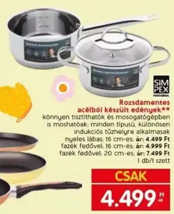 Spar SimPex Rozsdamentes acélból készült edények 1 db ajánlat