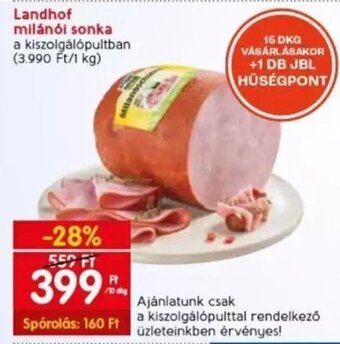 Spar Landhof milánói sonka 10 dkg ajánlat