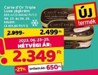 Spar Carte d'Or Triple Luxe jégkrém 650 ml ajánlat