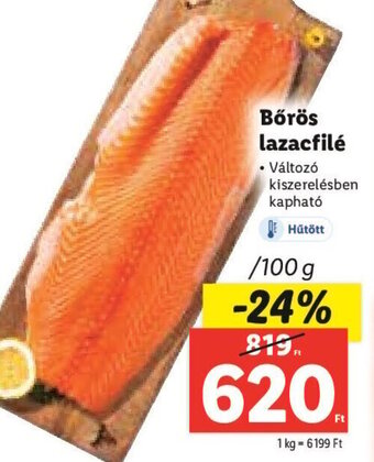 Lidl Bőrös lazacfilé 100 g ajánlat
