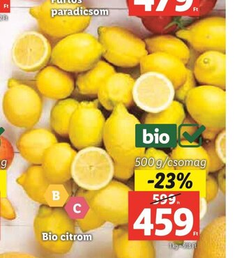 Lidl Bio citrom 500 g ajánlat