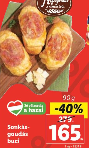 Lidl Sonkás- goudás buci 90 g ajánlat