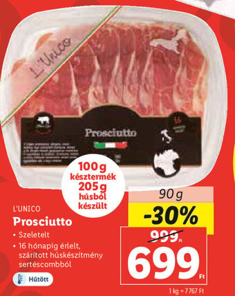 Lidl L'Unico Prosciutto 90 g ajánlat