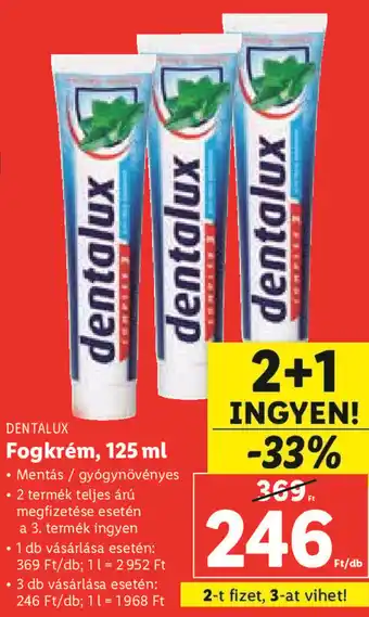 Dentalux Fogkrém 125 ml