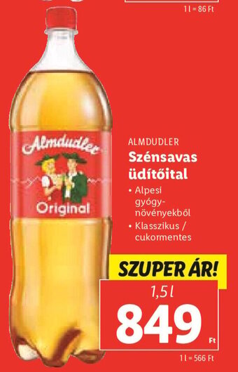 Lidl ALMDUDLER Szénsavas üdítőital 1,5 l ajánlat