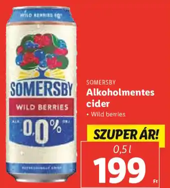 Lidl SOMERSBY Alkoholmentes cider 0,5 l ajánlat
