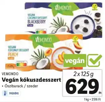 Lidl VEMONDO Vegán kókuszdesszert 2 x 125 g ajánlat