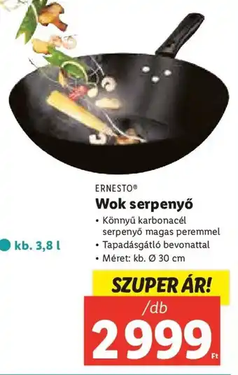 ERNESTO Wok serpenyő 1 db