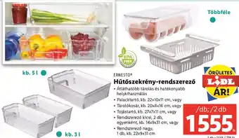 ERNESTO Hűtőszekrény-rendszerező 1 / 2 db